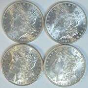 Choice BU 1885, 1887, 1889, & 1896 'P' Mint Morgan Silver Dollars