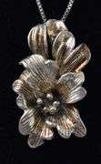Flower Pendant Necklace in Sterling Silver