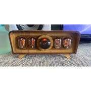 Handmade Wooden Tube Clock with Warm Glow