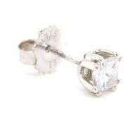 14kt White gold 0.40ctw princess cut Moissanite stud earrings