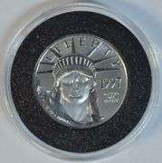 Pristine-perfect Gem BU 1997 $50 pure Platinum Eagle. Custom capsule