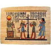 Judgment by Anubis Real Egyptian Papyrus Art