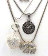 Group lot of 4 vintage 925 sterling silver necklaces