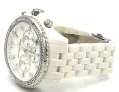 Michael Kors mother of pearl crystal dial quartz watch