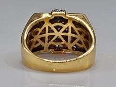 Men's 14 Kt Gold Plate 5.75 Cttw Lab Simulated Diamond Ring.