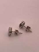 CERTIFIED BRAND NEW 14K WHITE GOLD DIAMOND STUDS