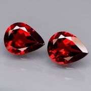 Mozambique red! 4.12ct matched pear cut Garnet pair!