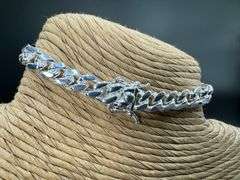 Sterling Silver Solid Miami Cuban Link Chain 6.8mm 925 Italy Box Lock Bracelet 8"