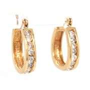 Feminine 14K YG Diamond Hoops