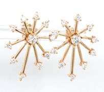 14kt Yellow gold 0.28ctw center diamond with 0.60ctw fireworks jacket