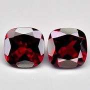 Amazing 5.02ct VS deep red set of cushion cut Garnets, the color of this gemstone pair is truly exce