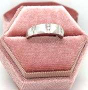 14kt White gold diamond accent Pyramid band