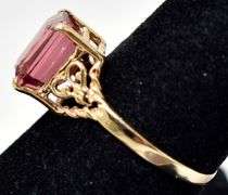 Dreamy Pink Tourmaline Ring in 14K Yellow Gold