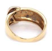 14kt Yellow gold diamond accent buckle ring