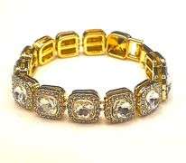 Sparkling 14 Kt Yellow Gold Plated 40 Ctw Simulated Diamond Bracelet