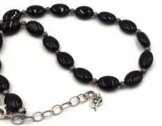 Lot of 2 Amethyst and black onyx necklaces