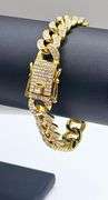 Impressive 36 Gram Italian 14K Gold Plated Link Bracelet