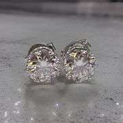 Sparkling 5.45  Ctw Ice White Lab Simulated Diamond Earrings