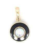 Well Made 14K YG Pearl and Onyx Pendant