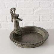 Cast Iron Bird Feeder Bath with Pump