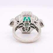 Platinum Emerald and Diamond Ring