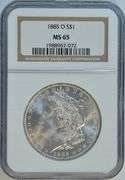 Stunning white Gem BU 1885-O Morgan Silver Dollar. NGC MS65