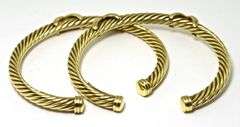 Ever-Popular 14K David Yurman Cable Cuffs