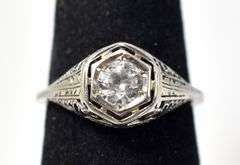 Mesmerizing White Sapphire Ring in 14K Yellow White Gold