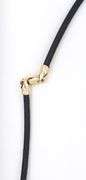 18kt Yellow gold Zodiac Aquaros diamond pendant on black cord necklace