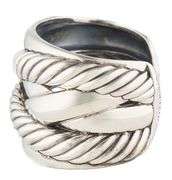 David Yurman Cable Classic Wide Crossover Cuff Bracelet in Sterling