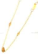 Citrine Cabochon Station Chain Link Necklace in 18K