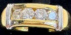 14K Yellow Gold Round Brilliant Cut Diamond Ring