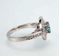 14 Kt White Gold Plated 2 Ct Emerald Green Lab Simulated Diamond Ring