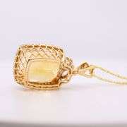 Citrine and Diamond Necklace in 14K gold