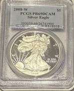 2008 W PCGS Proof 69 Deep Cameo Silver Eagle