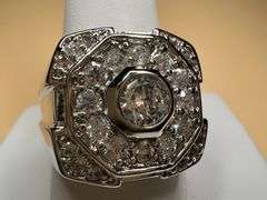 Men's Handsome 7.25 Ctw Lab Simulated Diamond Ring