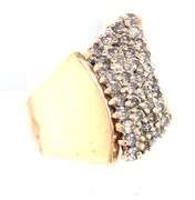 Wide Shank 10K YG Diamond Cluster Ring