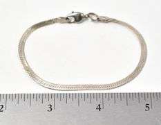 Herring Bone Chain Link Bracelet in Sterling Silver