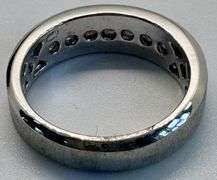 14K White Gold Matte Round Brilliant Cut Lab Diamond Ring