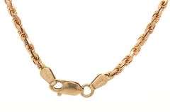 Popular 10K Yellow Gold Diamond Cut Rope Necklace