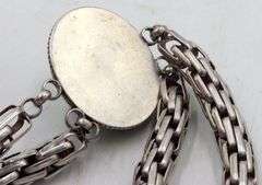 Heavy chunky vintage 925 sterling silver oval turquoise necklace