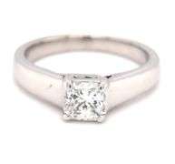 14kt White gold 0.70ct Radiant solitaire engagement ring