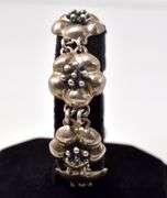 Flower Link Bracelet in Sterling Silver