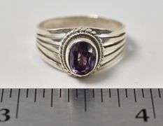 Amethyst Gemstone Ring in Sterling Silver