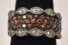 Orange and White Cz Gemstone Ring in Sterling Silver