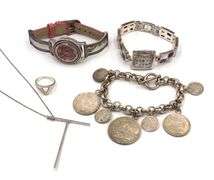 Group lot of Vintage 925 sterling silver jewelry and watches