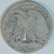 Scarce 1921-S Walking Liberty Half Dollar in circ