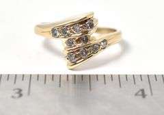 Brilliant Bypass Style Diamond Ring in 14K Yellow Gold
