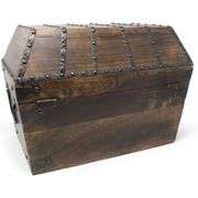Treasure Chest Solid Wood with Iron Lock & Keys