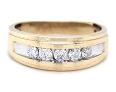 Gent's 10kt Yellow gold 0.85ctw channel set diamond band